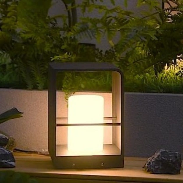 Lampe solaire design Cylindrique Luxe Extérieur LED (28 CM) INOX