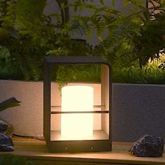 Lampe solaire design Cylindrique Luxe Extérieur LED (28 CM) INOX