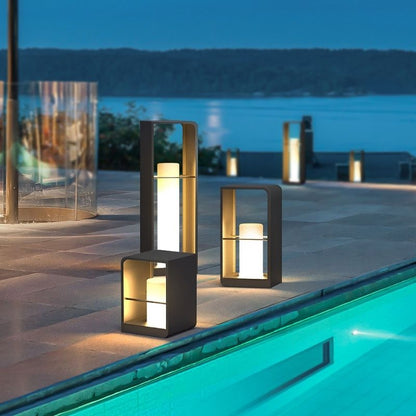 Lampe solaire design Cylindrique Luxe Extérieur LED (68 CM) INOX