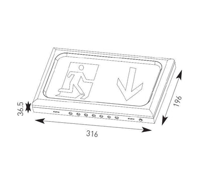 Encore Slimline LED White Body Exit Sign c/w Legend Kit