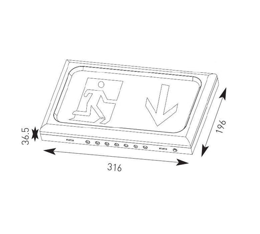 Encore Slimline LED White Body Exit Sign c/w Legend Kit