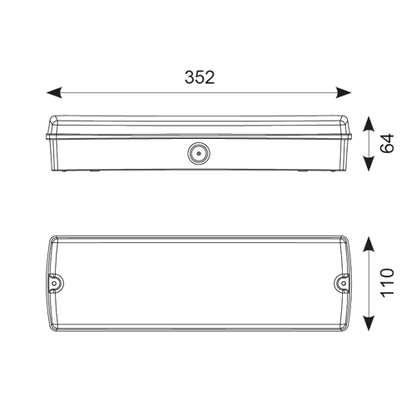 LED Self Test Maintained IP65 Emergency Bulkhead C/W Legend Kit