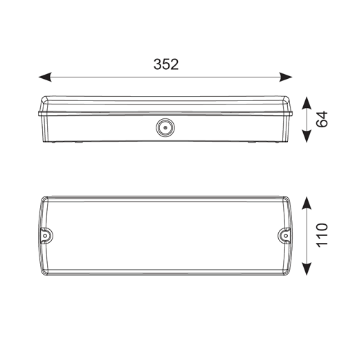 LED Self Test Maintained IP65 Emergency Bulkhead C/W Legend Kit