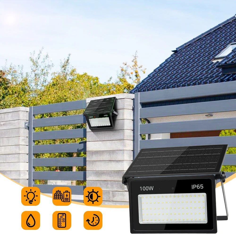 Solar Flood Light.mSolar Powered Spotlight Outdoor Waterproof Street Light Adjustable