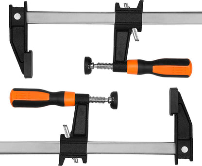 10236F2 Quick-Adjust 36-Inch Steel Bar Clamps - 2 Pack with 2.5-Inch Throat & Micro-Adjustment Handle - Versatile Multicolor Design