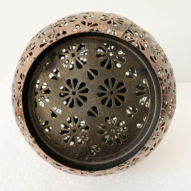 Lanterne solaire extérieur Grande boule en fer noir