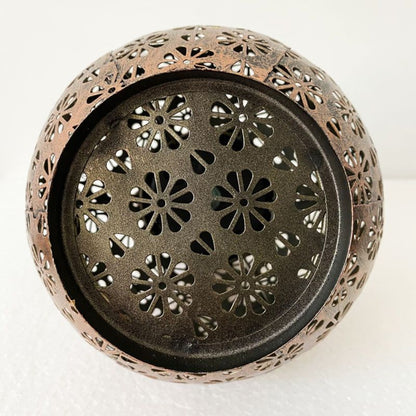 Lanterne solaire extérieur Grande boule en fer noir