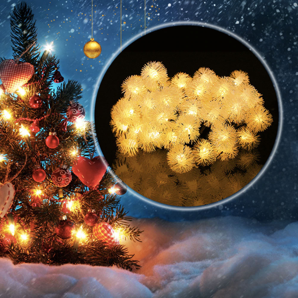 Guirlande Boule Solaires de Neige Jaune