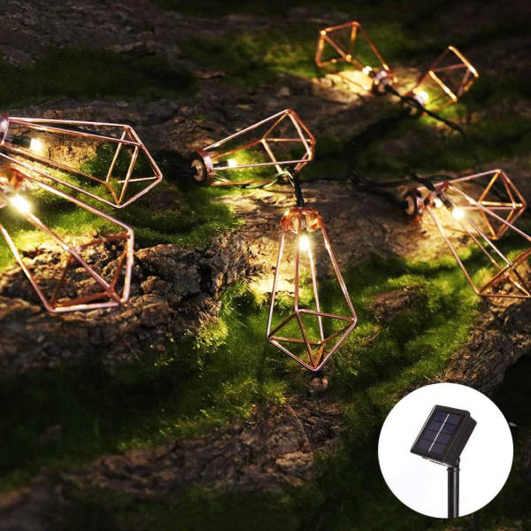 Guirlande solaire de jardin Tube cuivré 50 LED