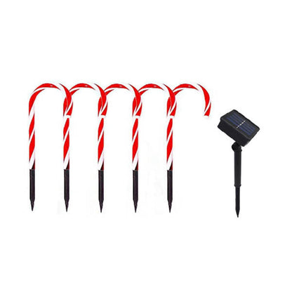 Guirlande solaire Sucre d'Orge Lumineux Rouge/Blanc