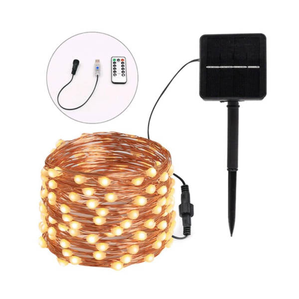 Guirlande solaire Double connexion 100/200 LED (Solar/USB)
