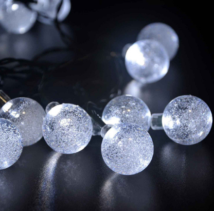 Guirlande Solaire LED Rose<br> 30 Boule à Bulle
