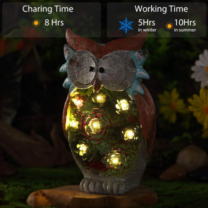 Hibou lumineux extérieur solaire