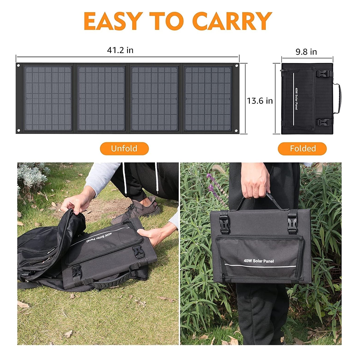 High Capacity Portable Solar Panel (40W)