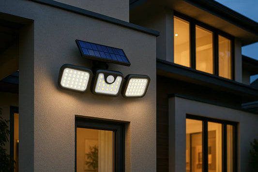 3 Head Solar Security Light - 74 LED Motion Sensor Outdoor Waterproof Wall Lamp