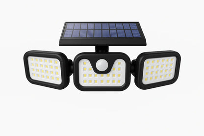 3 Head Solar Security Light - 74 LED Motion Sensor Outdoor Waterproof Wall Lamp