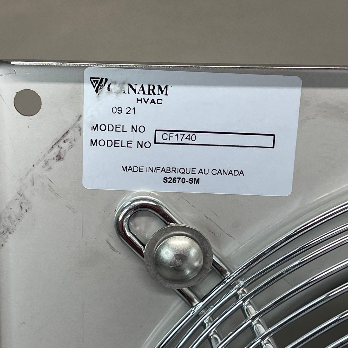 CANARM Tube Fan 12 Stainless Steel 1/4 HP Leeson Motor TF12S.S. CF1740 (New)