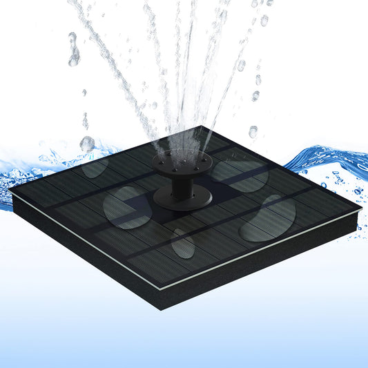 LEDGLE Solar Fountain Pump for Bird Bath. 2W Solar Fountain Pump with 7 Nozzles. Solar Water Fountain with 4 Fixed Rod. Solar Bird Bath Fountains for Outdoors. Pool. Water Feature. Garden. Patio