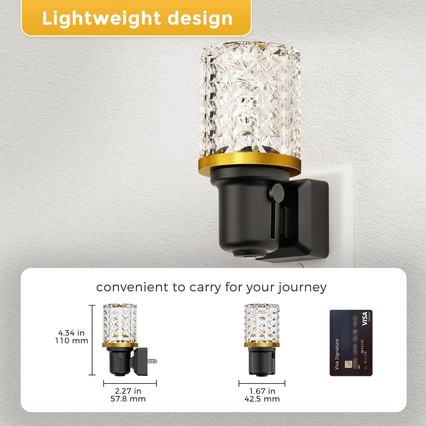 Plug-in Night Light Crystal Diamond Style