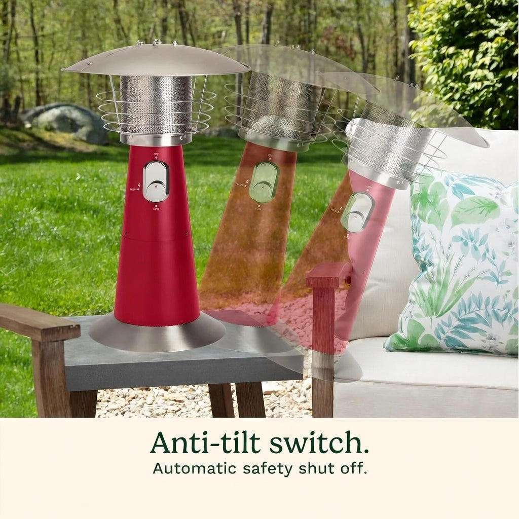 Portable Tabletop Patio Heater 11000 BTU Red Outdoor