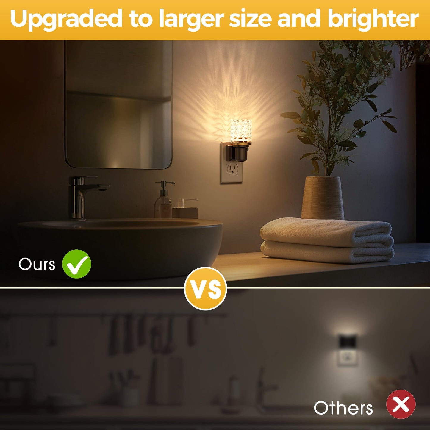 Plug-in Night Light Crystal Diamond Style