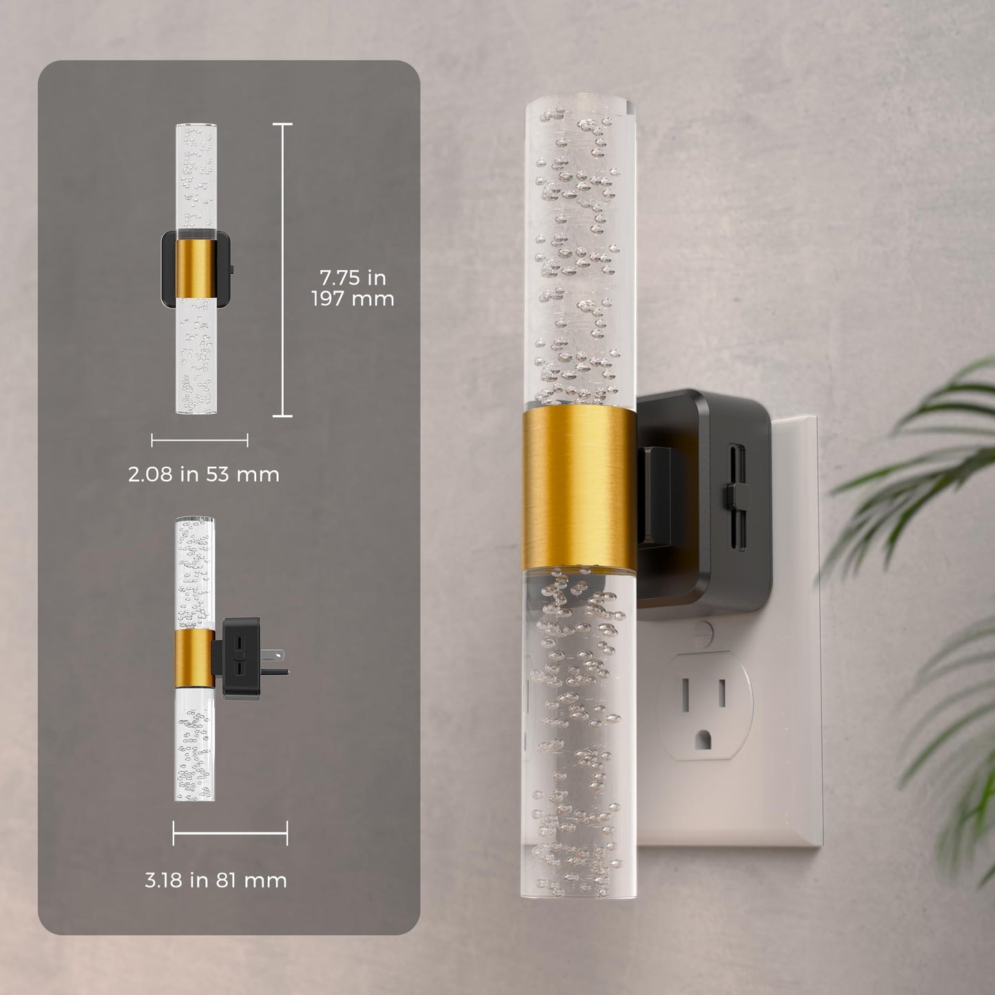 Plug-in Night Light Acrylic Bubble (Rotatable)