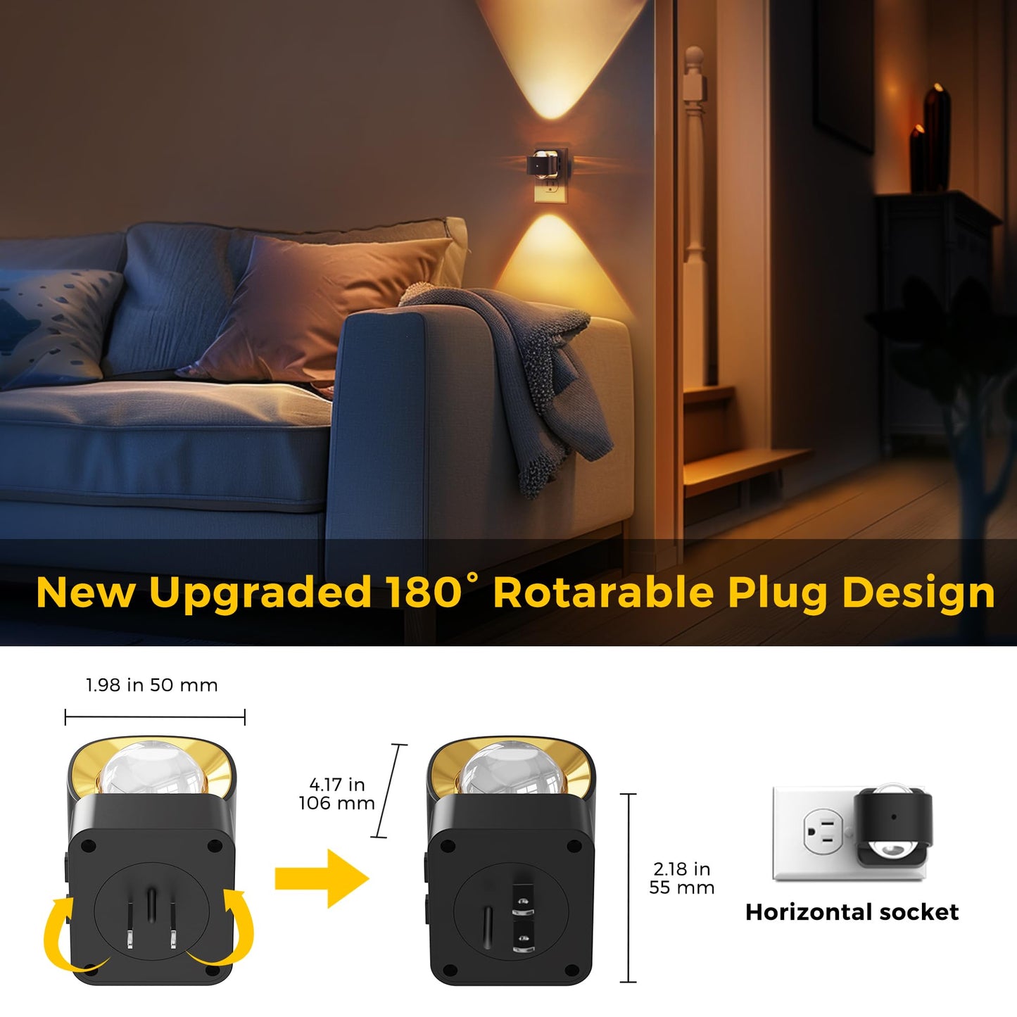 Plug-in Night Light Projector 180°Rotating