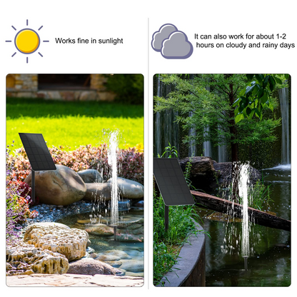 LEDBOKLI Solar Fountain Water Pump 2.5W Solar and USB Dual Powered Fountain Pump Max Flow 200L/H Solar Fountain Pump Kit with Stick and 7 Nozzles for Bird Bath. Garden. Backyard. Pool