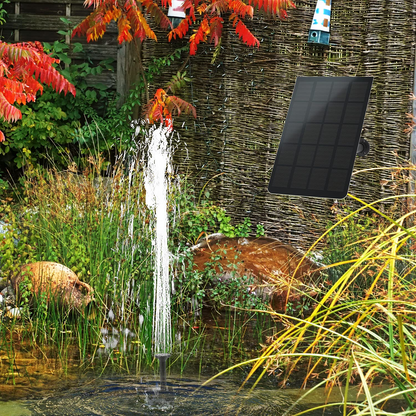 LEDBOKLI Solar Fountain Water Pump 2.5W Solar and USB Dual Powered Fountain Pump Max Flow 200L/H Solar Fountain Pump Kit with Stick and 7 Nozzles for Bird Bath. Garden. Backyard. Pool