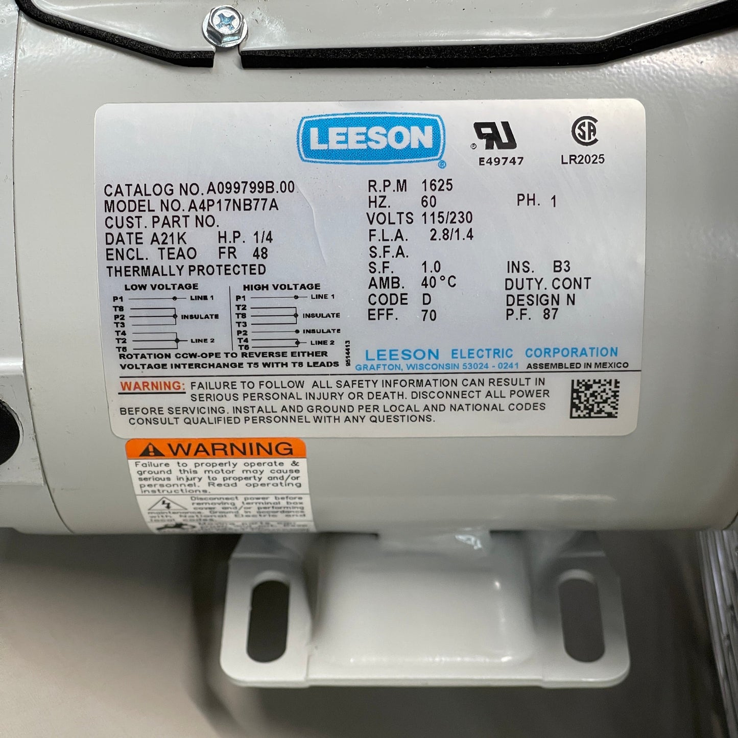 CANARM Tube Fan 12 Stainless Steel 1/4 HP Leeson Motor TF12S.S. CF1740 (New)