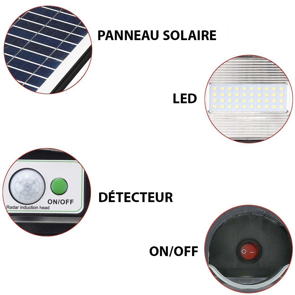 Lampadaire Solaire <br> Triple Spot 20/40/60 Watt