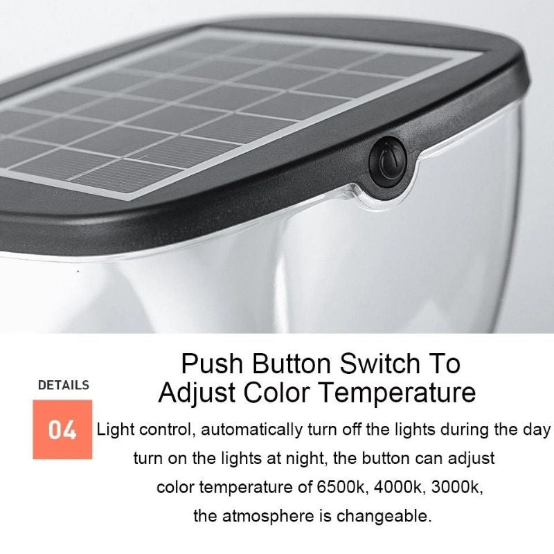 Lampe solaire design Lampadaire extérieur de luxe en Alu