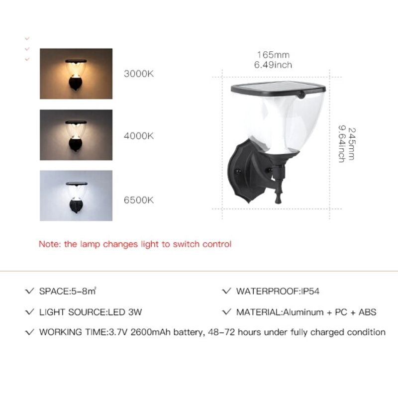 Lampe solaire design Lampadaire extérieur de luxe en Alu