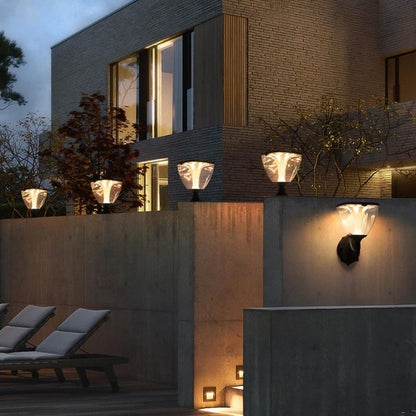 Lampe solaire design Lampadaire extérieur de luxe en Alu
