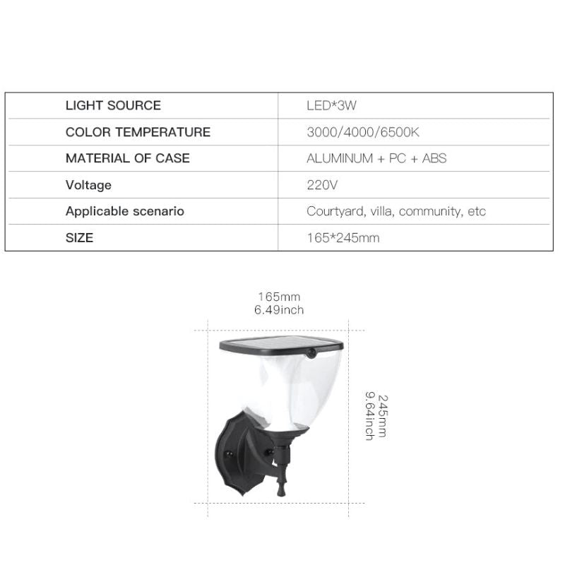 Lampe solaire design Lampadaire extérieur de luxe en Alu