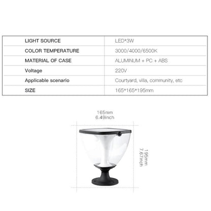 Lampe solaire design Lampadaire extérieur de luxe en Alu
