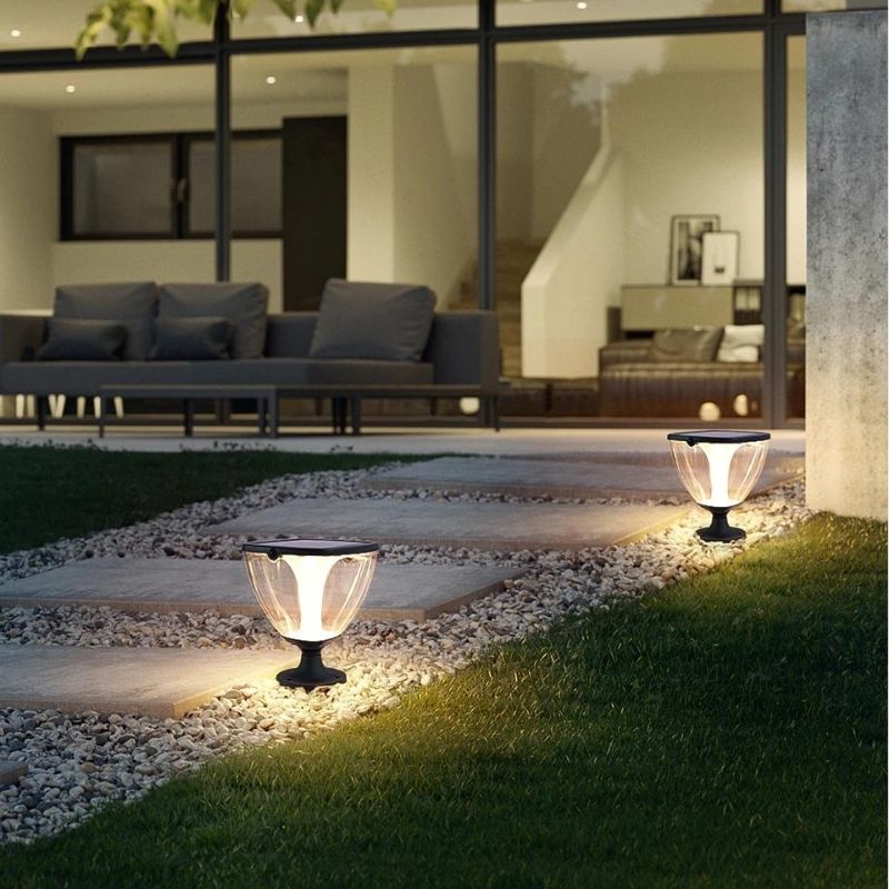 Lampe solaire design Lampadaire extérieur de luxe en Alu