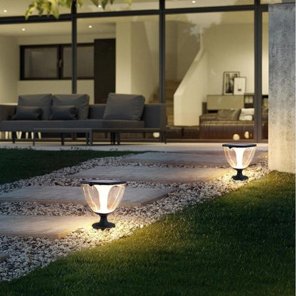 Lampe solaire design Lampadaire extérieur de luxe en Alu