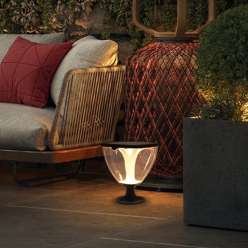 Lampe solaire design Lampadaire extérieur de luxe en Alu