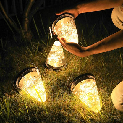 Lampe solaire à suspendre Cône transparent à LED