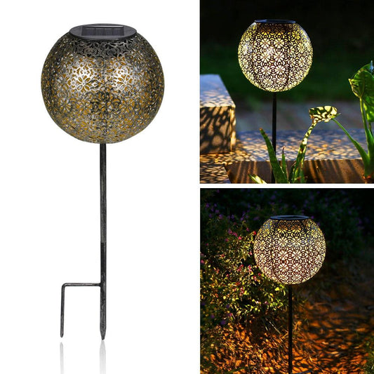 Lampe solaire piquet Boule de bronze lumineux