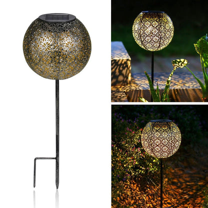 Lampe solaire piquet Boule de bronze lumineux