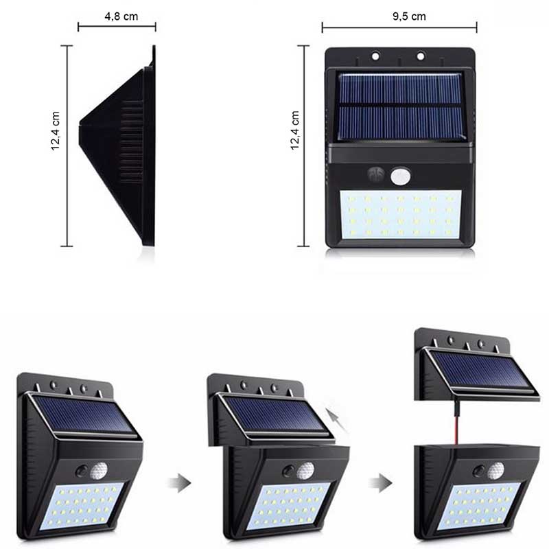 Applique murale solaire Séparable 30 LED