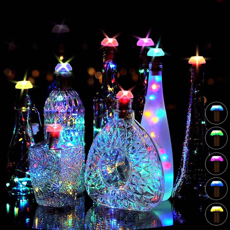 Guirlande solaire en bouteille Bouchon de Diamant (1 M/6 PCS)