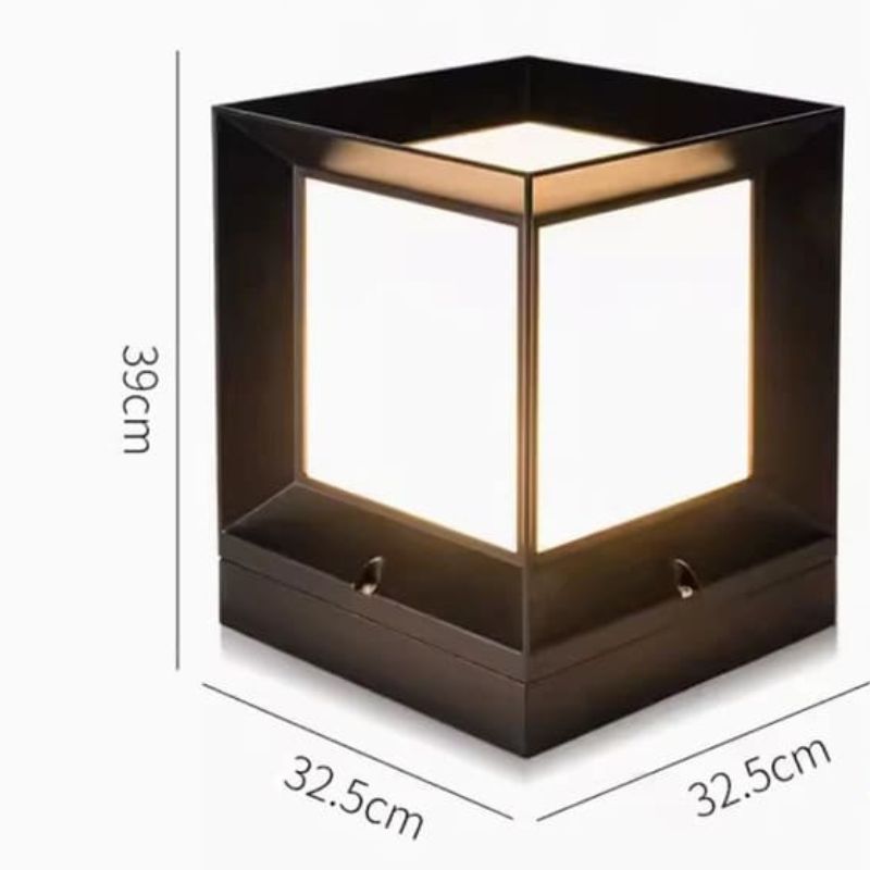 Lampe extérieur solaire design Cube en Aluminum