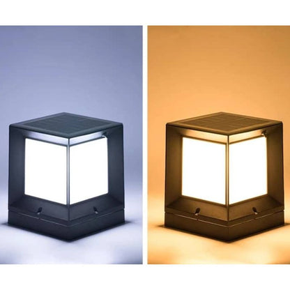 Lampe extérieur solaire design Cube en Aluminum