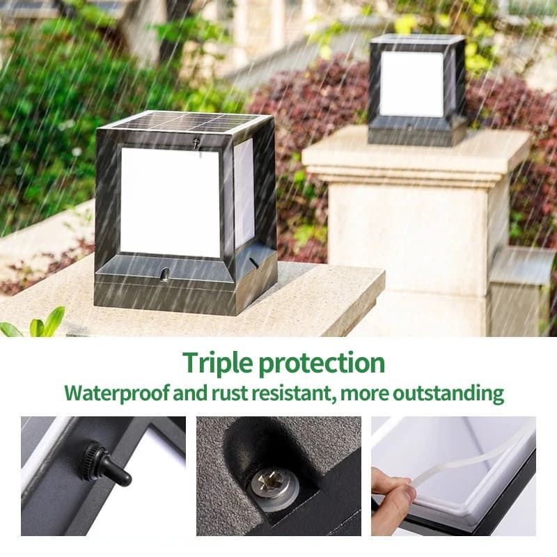 Lampe extérieur solaire design Cube en Aluminum