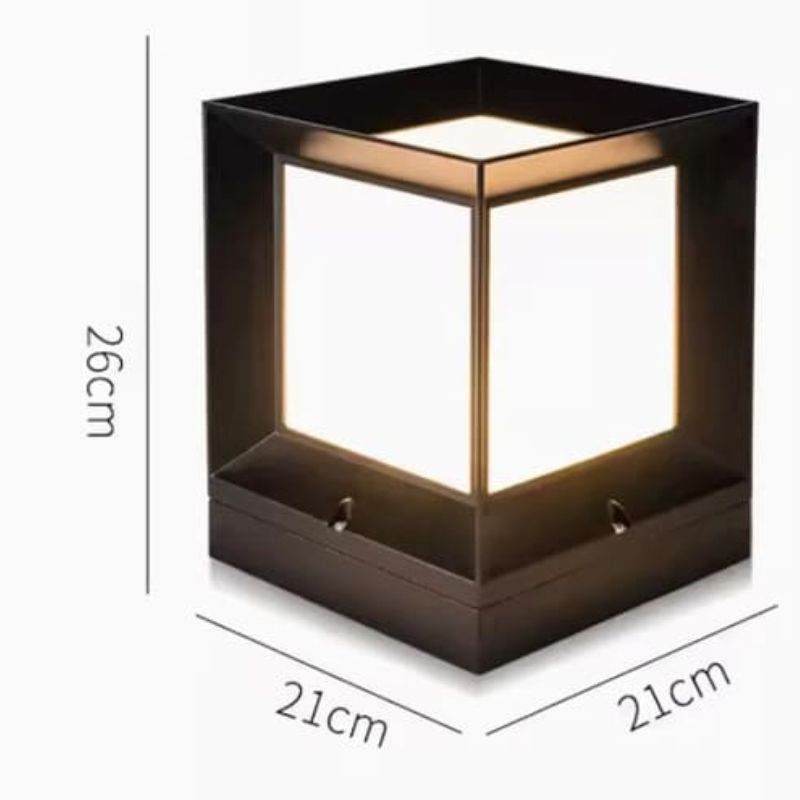 Lampe extérieur solaire design Cube en Aluminum