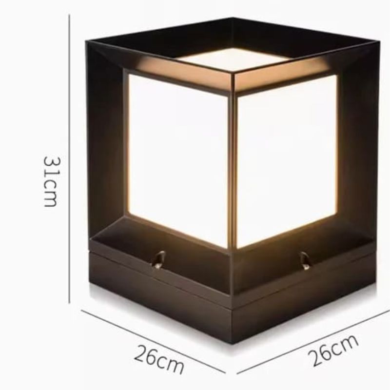 Lampe extérieur solaire design Cube en Aluminum