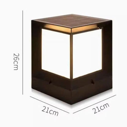 Lampe extérieur solaire design Cube en Aluminum